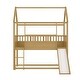 preview thumbnail 14 of 14, Wooden House Bunk Bed with Convertible Slide and Ladder,Twin Over Twin