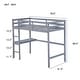 preview thumbnail 18 of 29, Twin High Loft Bed, Rubber Wood Loft Bed with Safety Guardrail, Built-in desk, Ladder