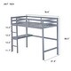 preview thumbnail 14 of 52, Twin Size High Loft Bed with Desk Underneath, Rubberwood Frame, Safety Guardrail and Ladder for Teens, Kids, Dorm or Bedroom
