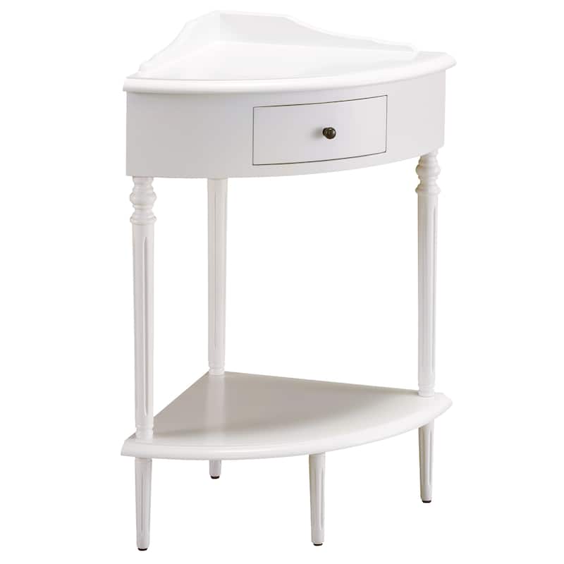 Leick Home One Drawer Corner Stand with Shelf