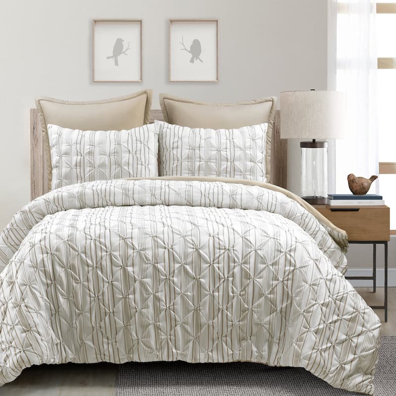 Lush Decor Ravello Pintuck Stripe Comforter 5 Piece Set