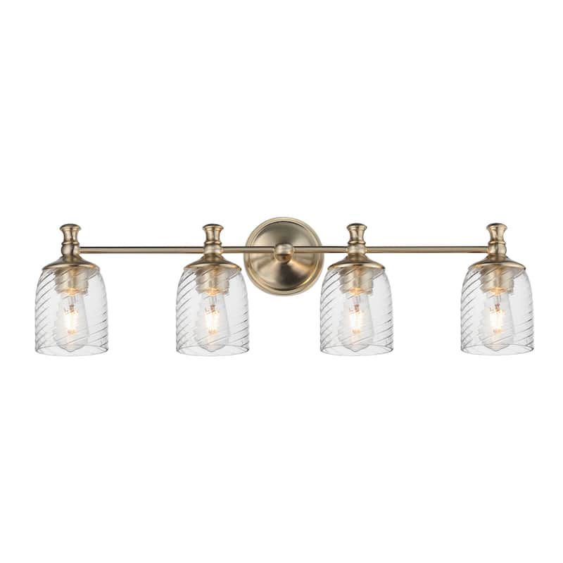 Maxim 21354 Swirl 4 Light 33" Wide Vanity Light - Satin Champagne