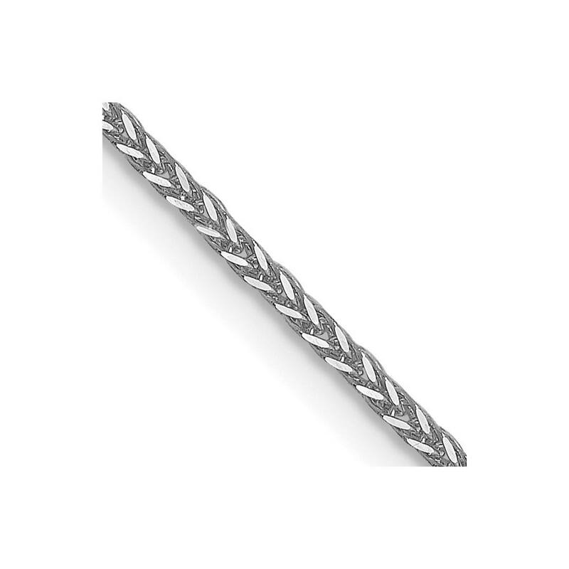 Curata 14k White Gold 1.0mm Diamond Cut Quadra Wheat Chain Necklace (Lobster) Options: 16 18 20
