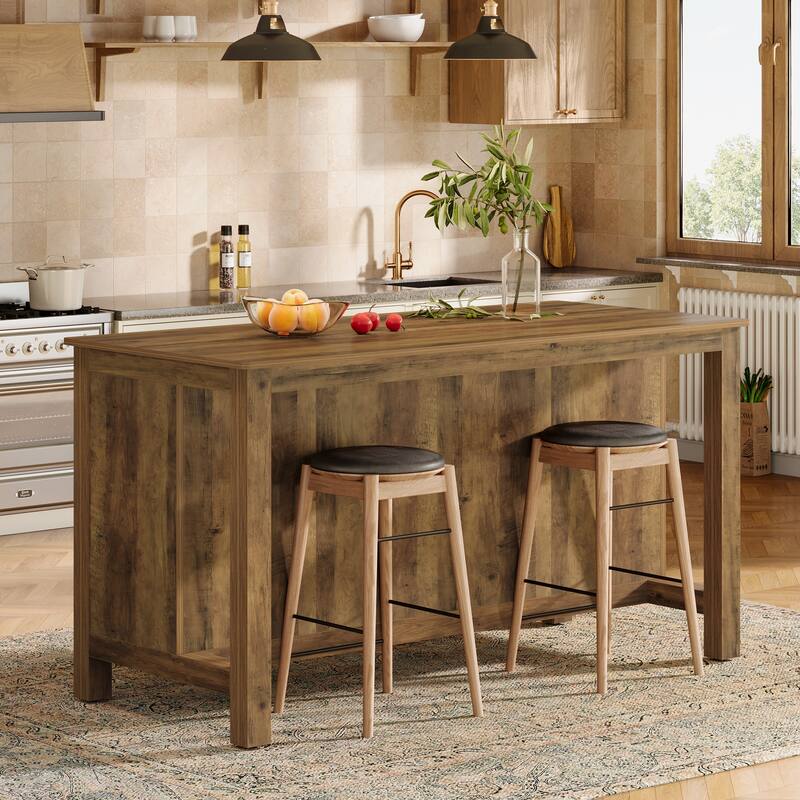 Kitchen Island with Storage Stationary Island Table for Kitchen