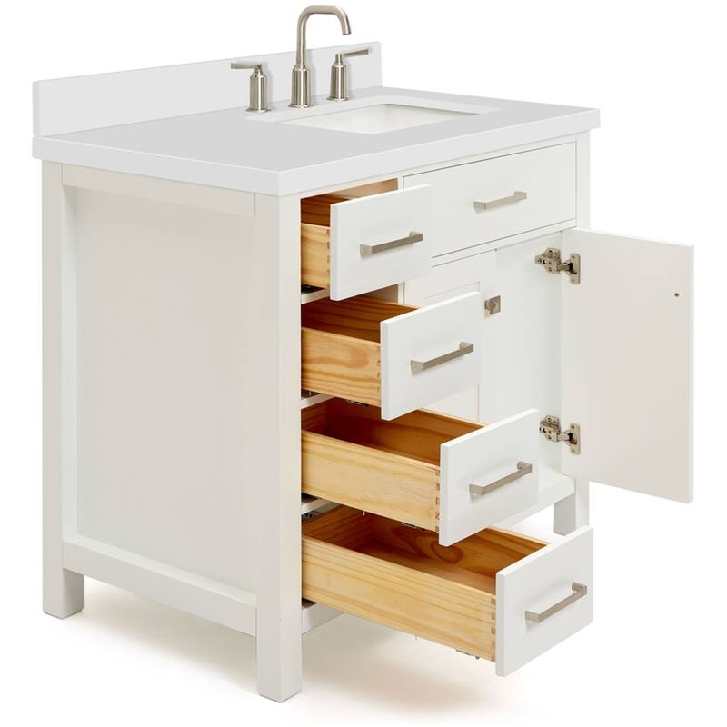 Ariel H037SRWQRVO Bristol 36" Thick Quartz Vanity Top