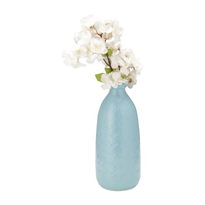 Sagebrook Home Elegant Ceramic Vase, Textured Finish, Home Decor Accent