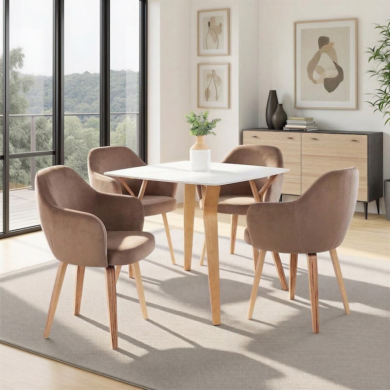 Porch & Den Beckett Dining Chair with Bent Wood Legs (Set of 2)