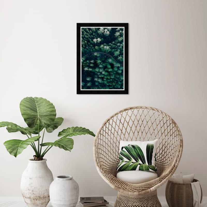 Wynwood Studio Prints Nature and Landscape Breathe in The Forest Green and Scandinavian Wall Art Canvas Print - Black