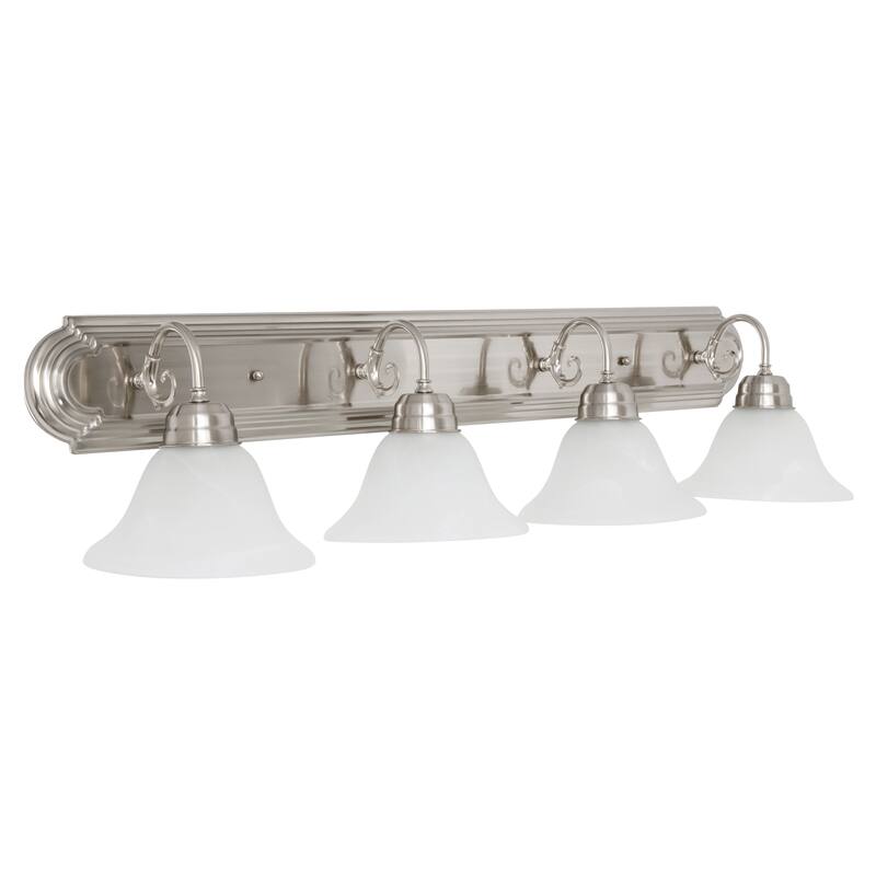 Millbridge Traditional 4-Light Indoor Dimmable Bathroom Vanity Light - Satin Nickel