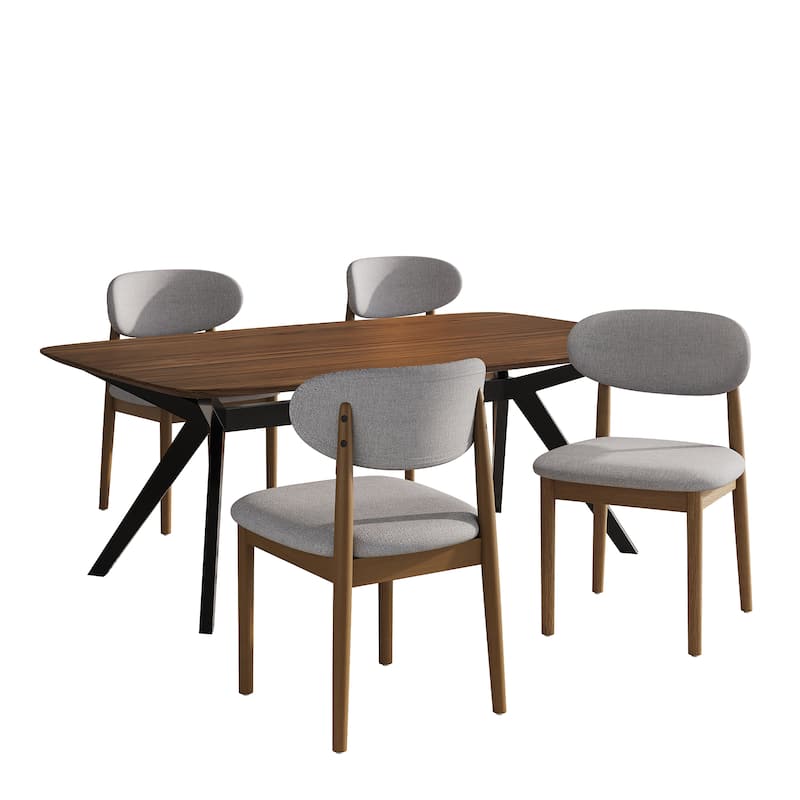 Christopher Knight Home - Callen Dining Set with Beige Upholstered Side Chairs & Matching Table