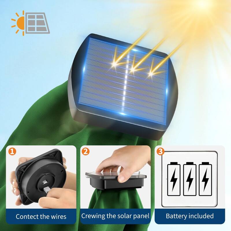 10 x 6.5 ft Solar Rectangular Patio Umbrella, with LED Lights