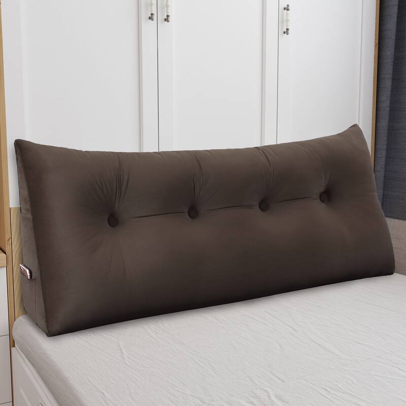 WOWMAX Bed Wedge Bolster Sit Up Reading Pillow Backrest - Coffee