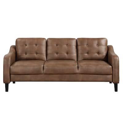Milford Brown Tufted Microfiber Sofa