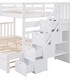 preview thumbnail 15 of 18, Wood Bunk Bed with Twin Size Trundle, White