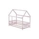 preview thumbnail 31 of 39, Twin Floor Bed with House Roof Frame, Safety Guardrails, and Fence Design