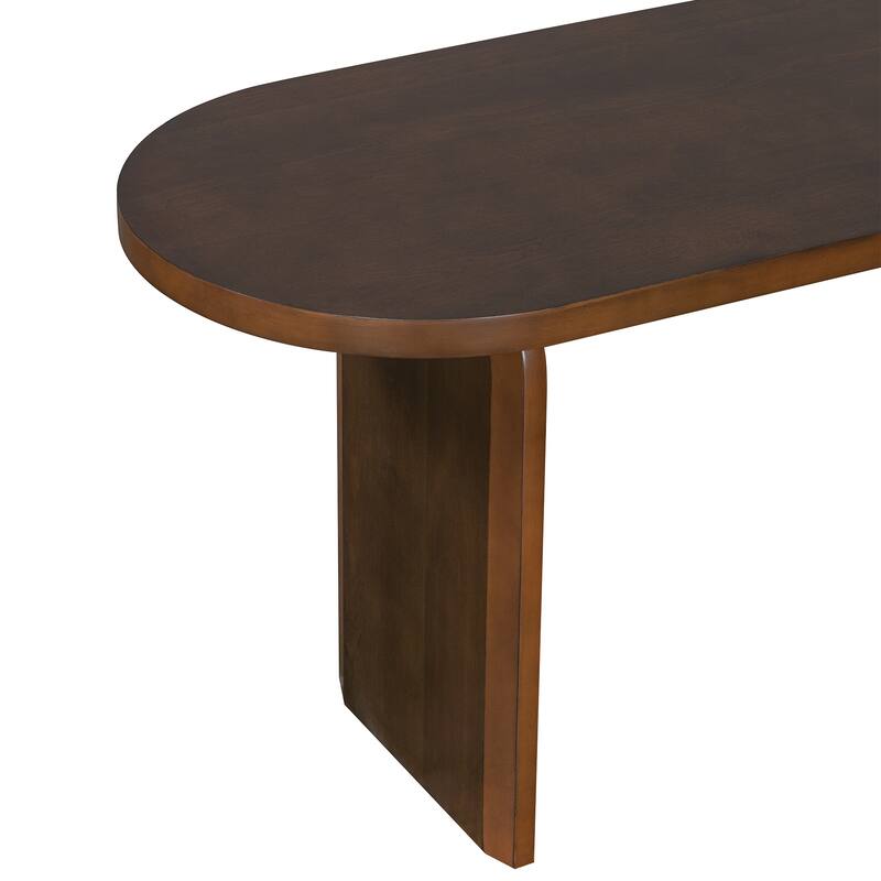 6 Piece Dining Table Set with Bench,Oval Kitchen Table Chairs Set for 6, Modern Style Dining Room Set