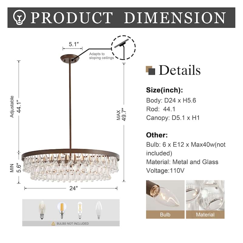 Viviana Crystal 6-light Chandelier
