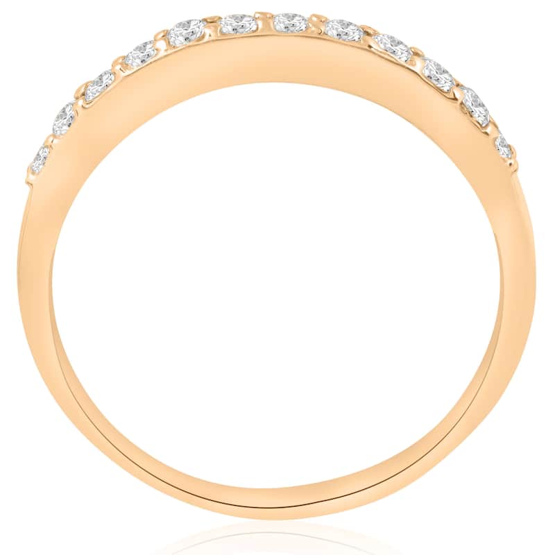 1/2ct Diamond Wedding Ring Yellow Gold Womens Stackable Band Jewelry Round