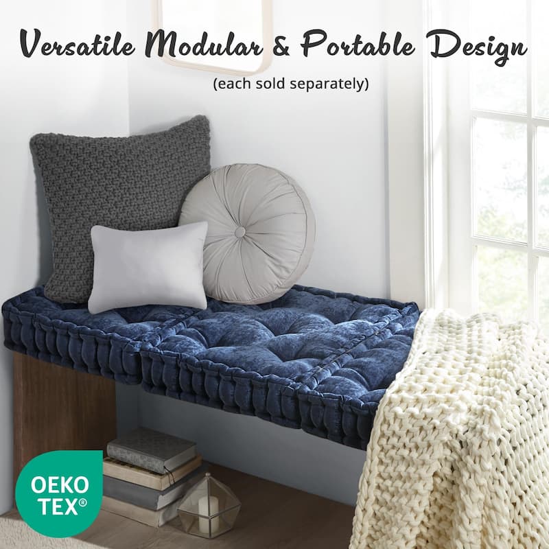 Intelligent Designs Charvi Poly Chenille Square Floor Pillow Cushion