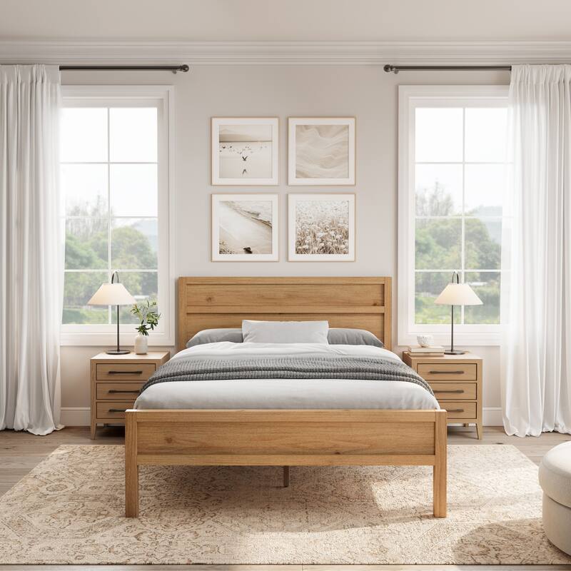 GDFStudio - Maddox Modern Wood Panel Bed with Slat System