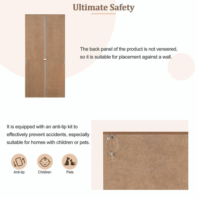 83.4" Tall Modern Bookshelf with Doors, Farmhouse Bookcase Featuring 3-Tier Adjustable Shelves & LED Display Lighting