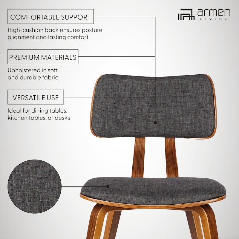 Carson Carrington Ladeplads Mid-century Modern Wood & Upholstered Dining Chair