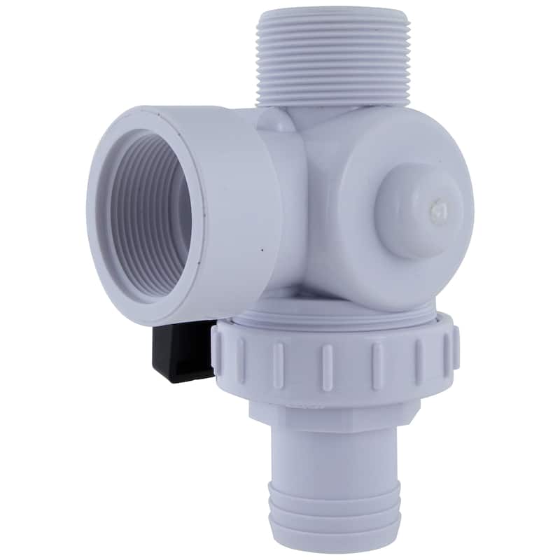 6.25-Inch White HydroTools Swimming Pool and Spa Standard Right Outlet 3-Way Ball Valve - 6.25"