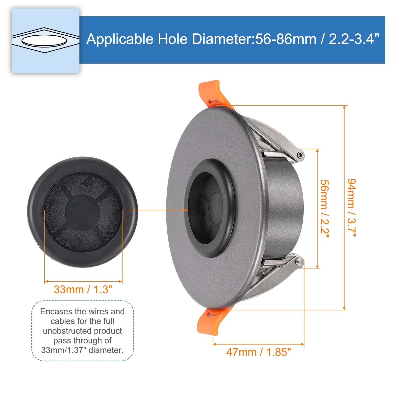 Cable Pass Port, Spring-Lock Cable Pass Through Port,