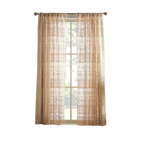 Clearance Trax Single Voile Curtain Panel – Sheer Striped Pattern With Slot Top