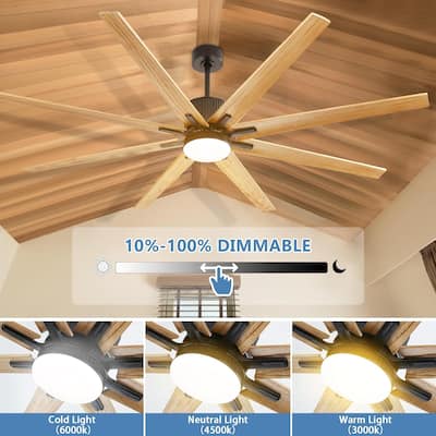 Quiet Reversible DC Motor Smart Ceiling Fan with Light and Remote, Adjustable 3-Color Temperature, Timing Functions