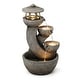 preview thumbnail 14 of 19, Glitzhome 32"H 4-Tiered Zen Pagoda Polyresin LED Lighted Outdoor Floor Water Fountain