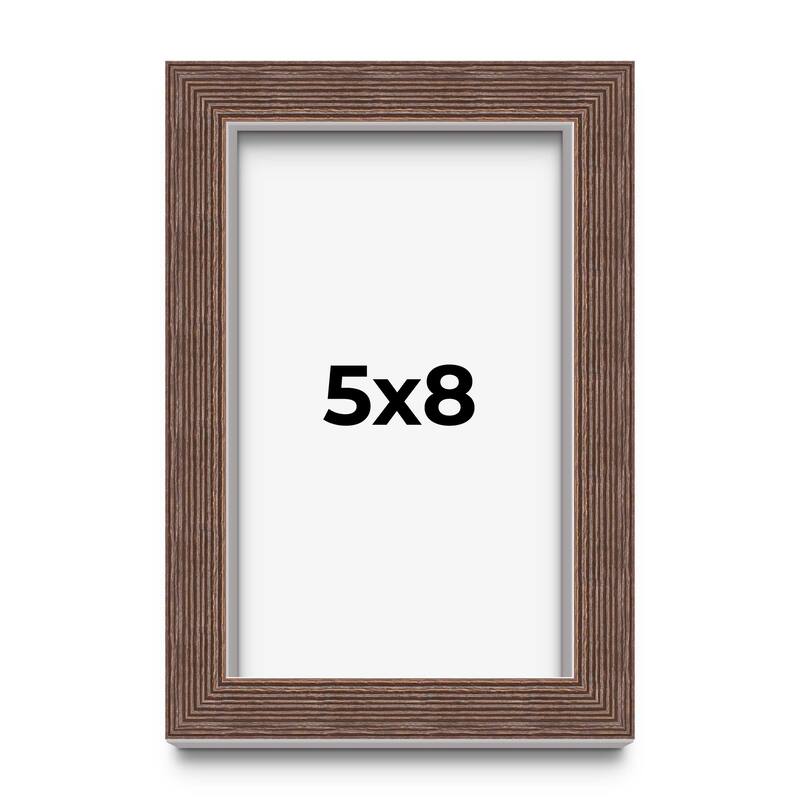 5x8 In Shadow Box Frame Brown | 1.125 inches Deep Real Wood Rustic