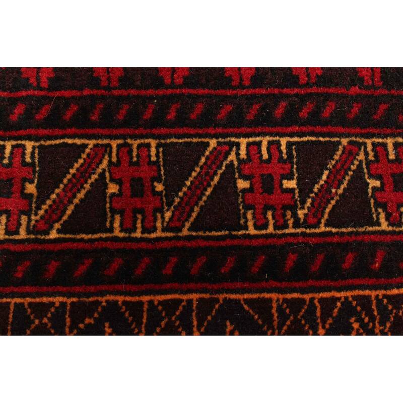 ECARPETGALLERY Hand-knotted Teimani Burgundy Wool Rug - 2'10 x 4'6