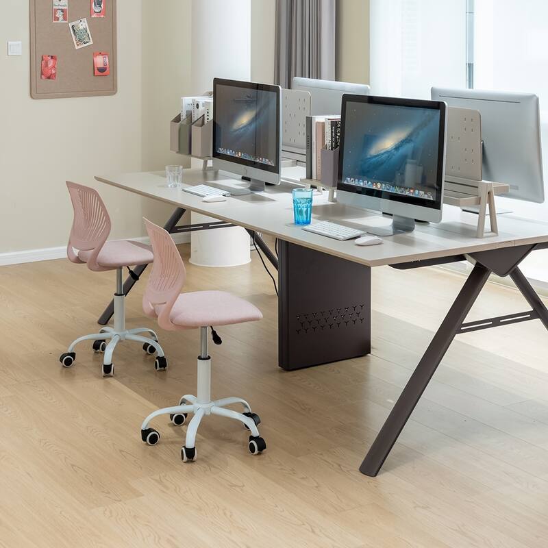 HomyLin Armless Swivel Kids Desk Chair with Mesh Padded Seating