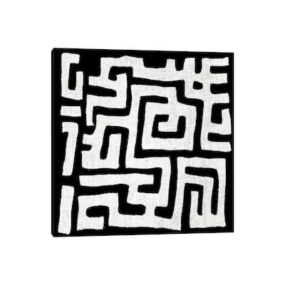 iCanvas "Mudcloth Black Geometric Design I" by Ellie Roberts Canvas Print