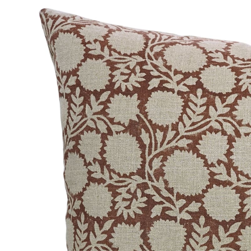Linen Farmhouse Block print pillow Cover - Rajat