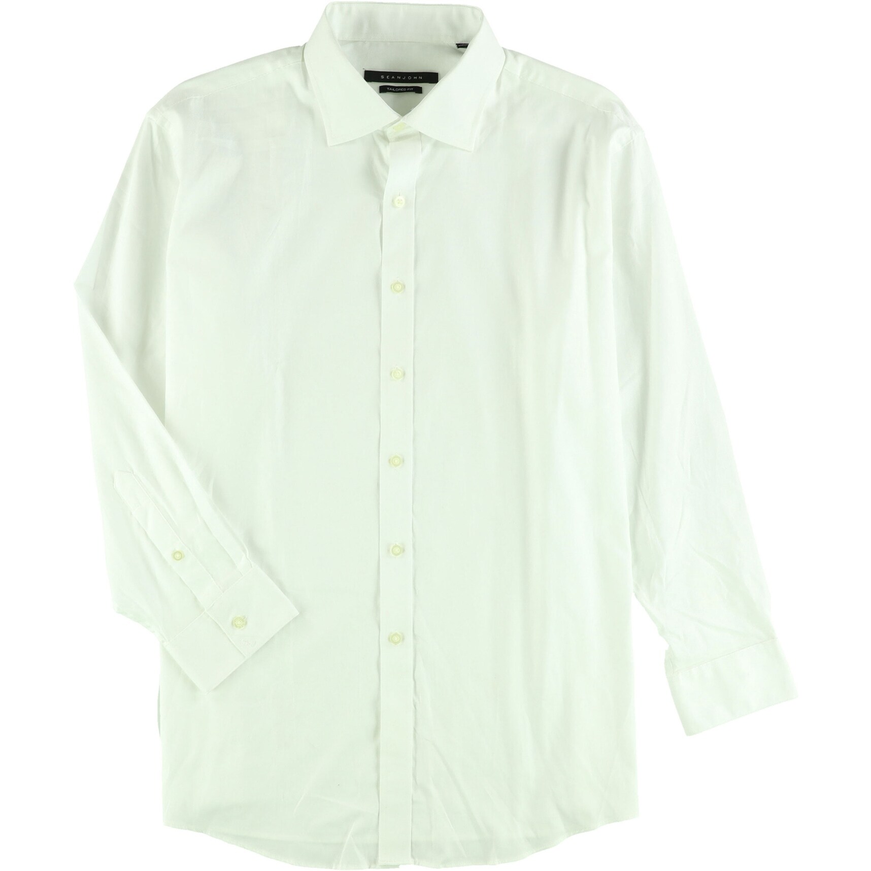 Shop Sean John Mens Textured Button Up Dress Shirt White 17 5