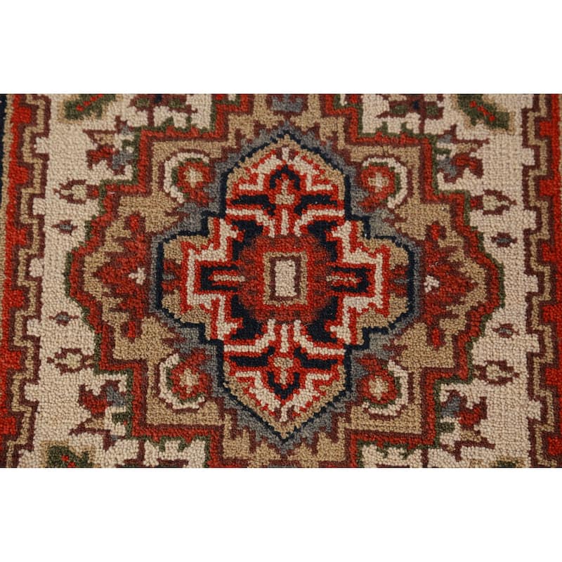 Ivory Heriz Serapi Oriental Runner Rug Handmade Wool Carpet - 2'7" x 8'0"
