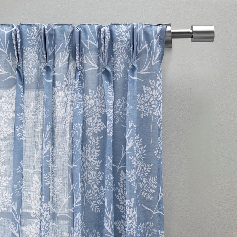 Wild Meadows Floral Pinch Pleat w/Back Tabs Patio Curtain Panel