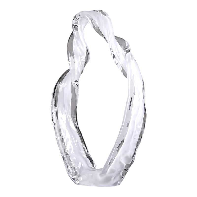 Modern Decorative Glass Sculpture for Home Decor - 14", White - 13.25"