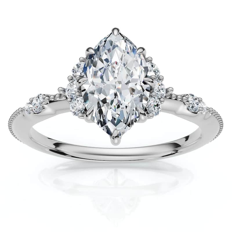 Bliss Diamond 1.20Ct Marquise Viviana Diamond Engagement Ring Gold Lab Grown EF/VS - 8 - White
