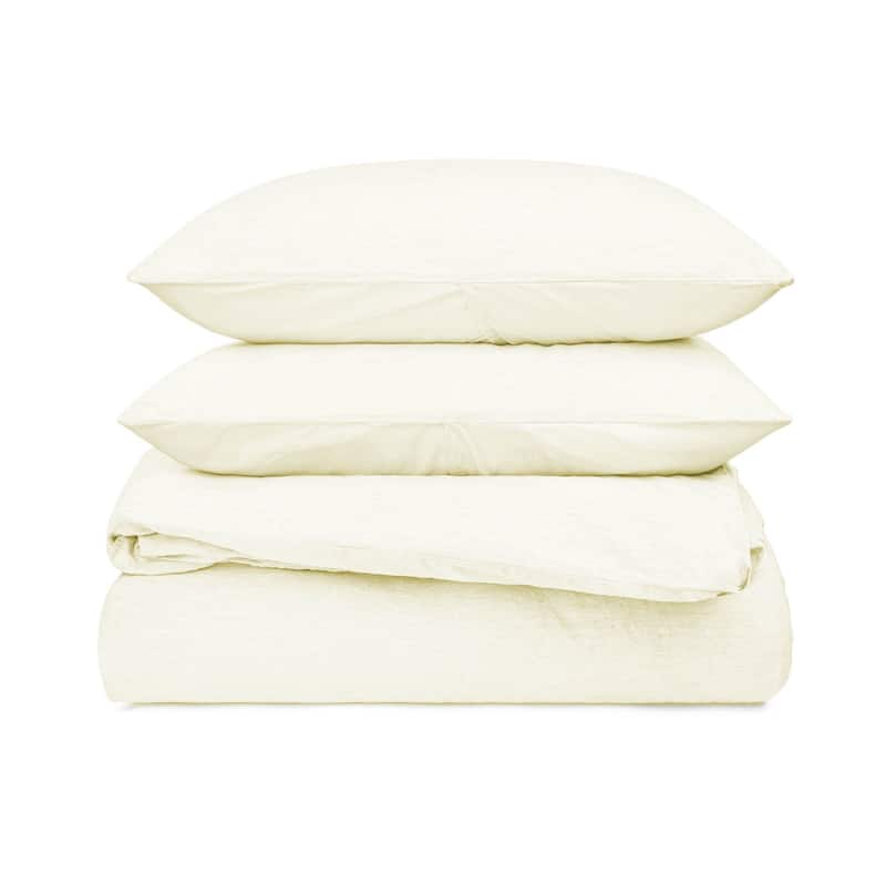 French Linen and Cotton Duvet Cover & Sham Set by BOKSER HOME