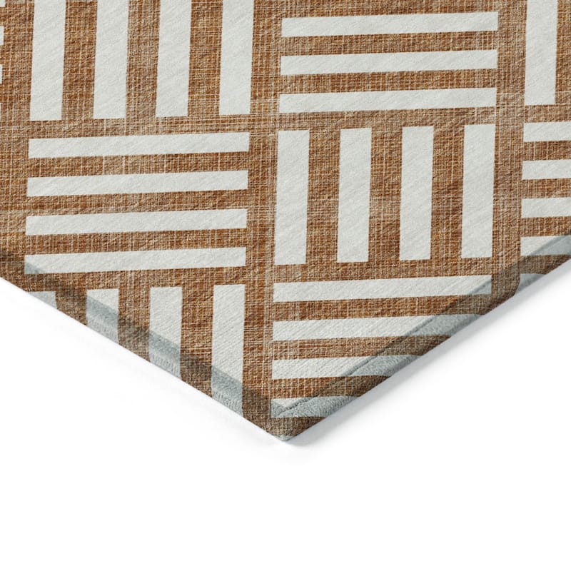 HomeRoots Geometric Transitional Rectangle Outdoor Rug