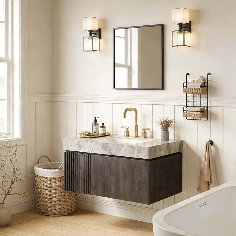 Floating Bathroom Vanity with 3 Pre-drilled Faucet Holes