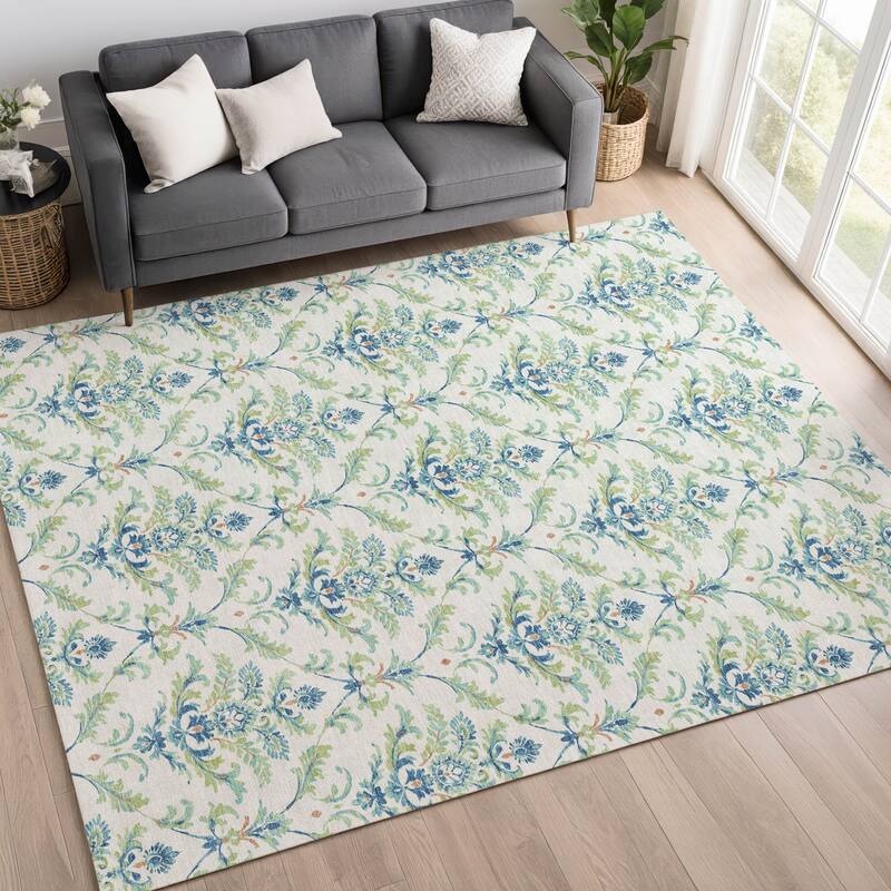Machine Washable Indoor/ Outdoor Traditional Marrakesh Chantille Rug