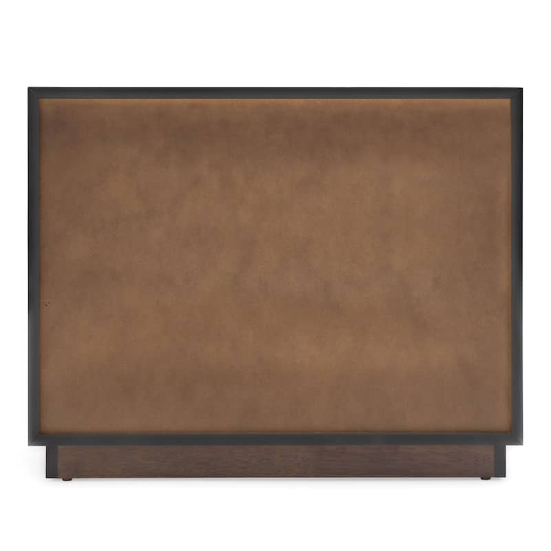 Modrest Manhattan Contemporary Brown Oak and Gold Nightstand