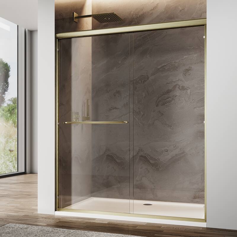 Sunny Shower 60 in.W x 72 in.H Double Sliding Shower Door with 1/4 inch Clear Tempered Glass