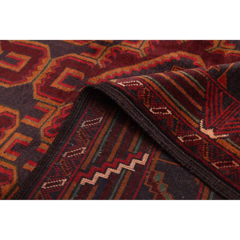 ECARPETGALLERY Hand-knotted Teimani Dark Burgundy Wool Rug - 3'10 x 6'1