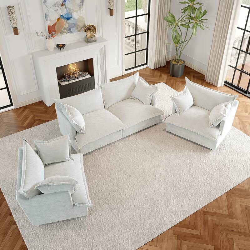 Cloud Chenille Upholstered Modular Sectional Sofa