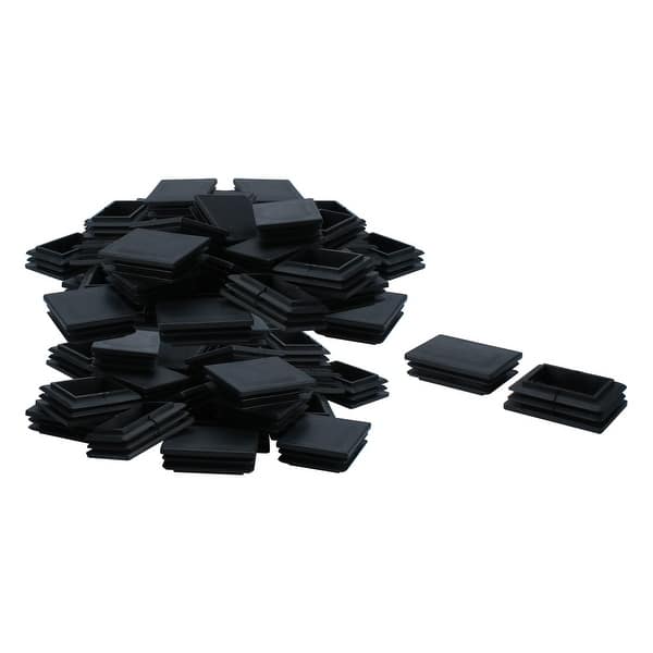Plastic Ribbed Insert 50pcs Plastic Rectangle Ribbed Tube Inserts End Cap Floor Protector ...